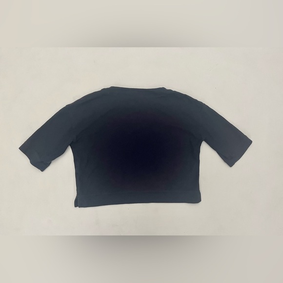 Vineyard Vines size medium Pima cotton navy blue boatneck half sleeve boxy top - Picture 5 of 8